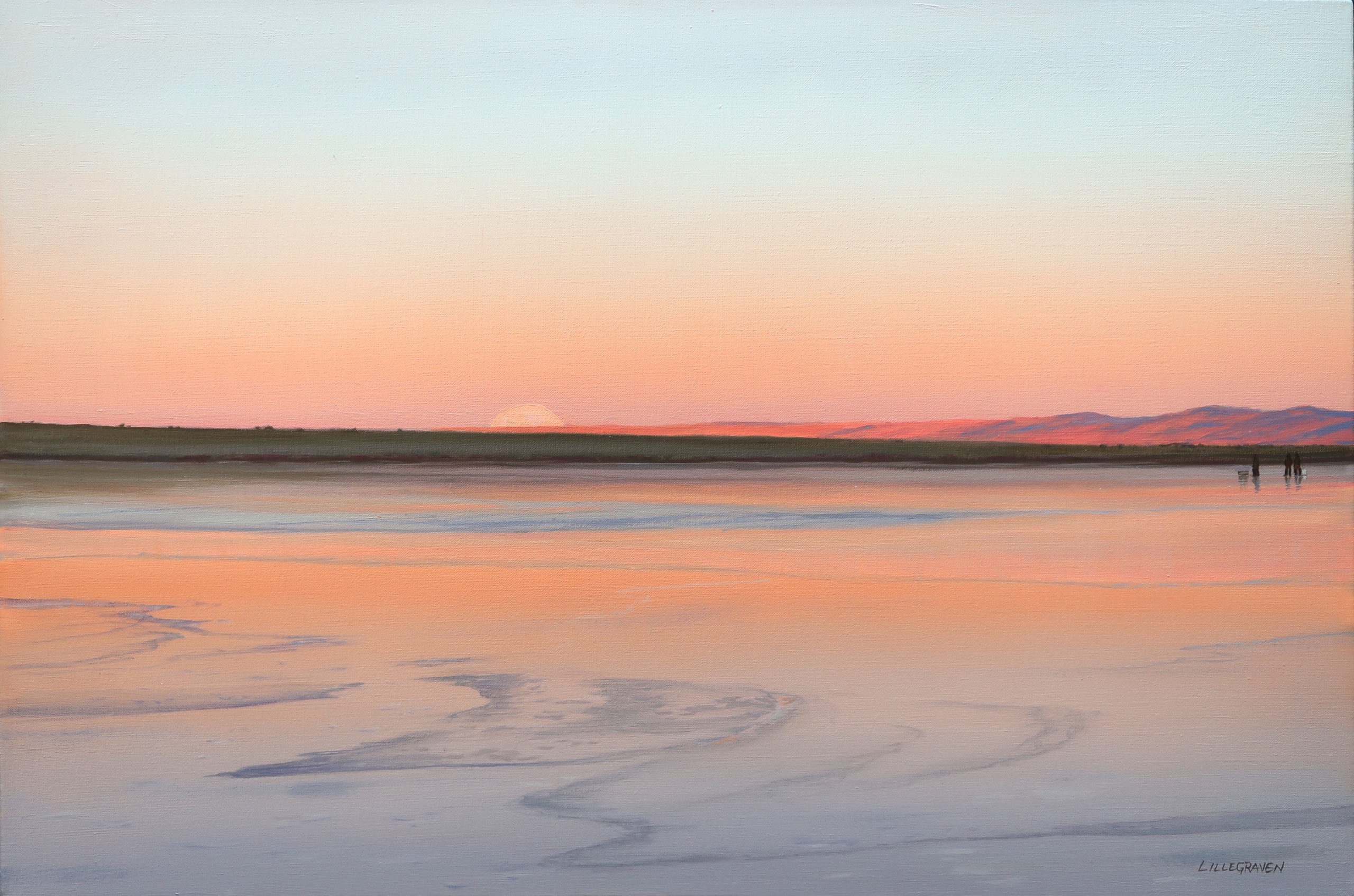 Linda Lillegraven - Moonrise on a Frozen Lake