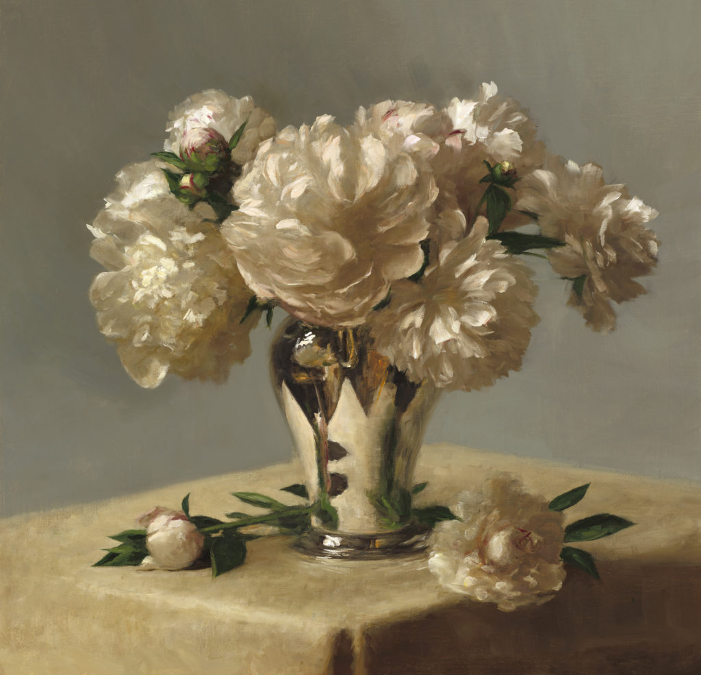 Sarah Lamb, Peonies in Silver art