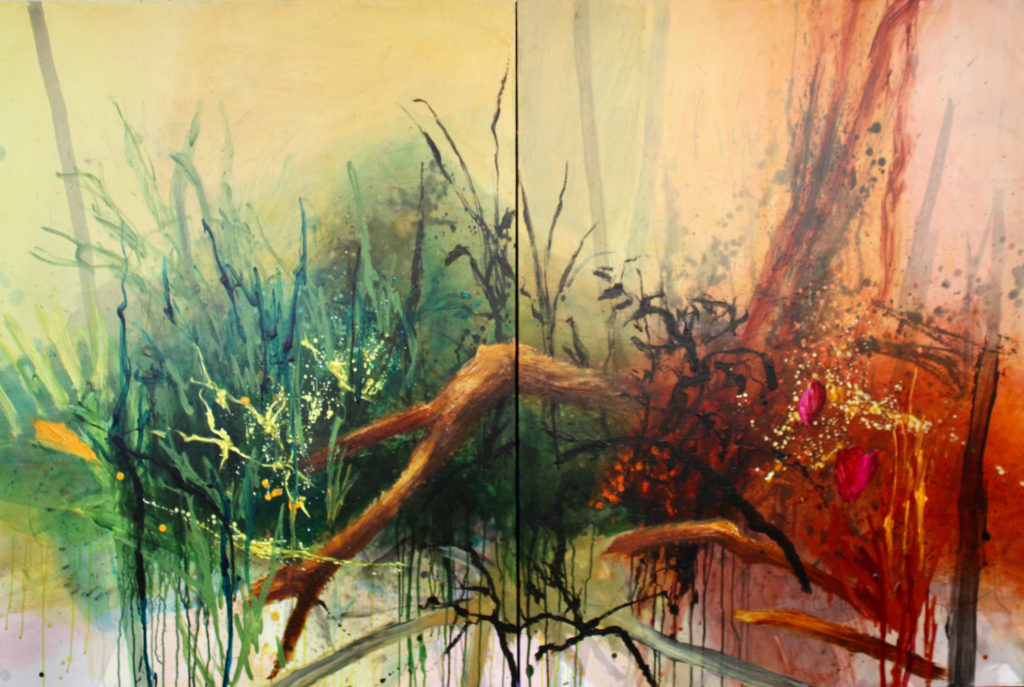 Allison Stewart, Mountain Canto 8 (diptych) art