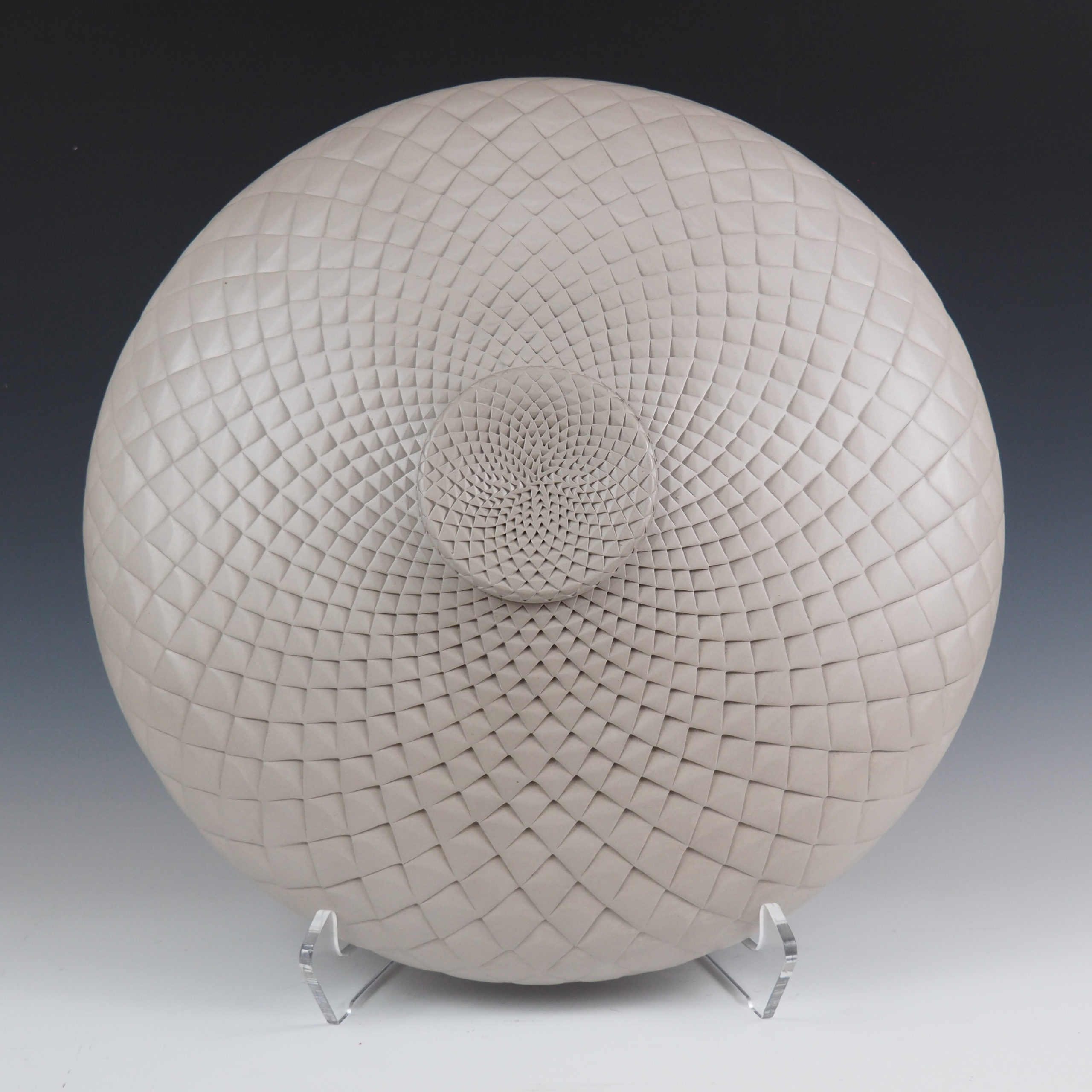 Michael Wisner - Light Gray Pinecone with Lid, 6 x 15 (252)